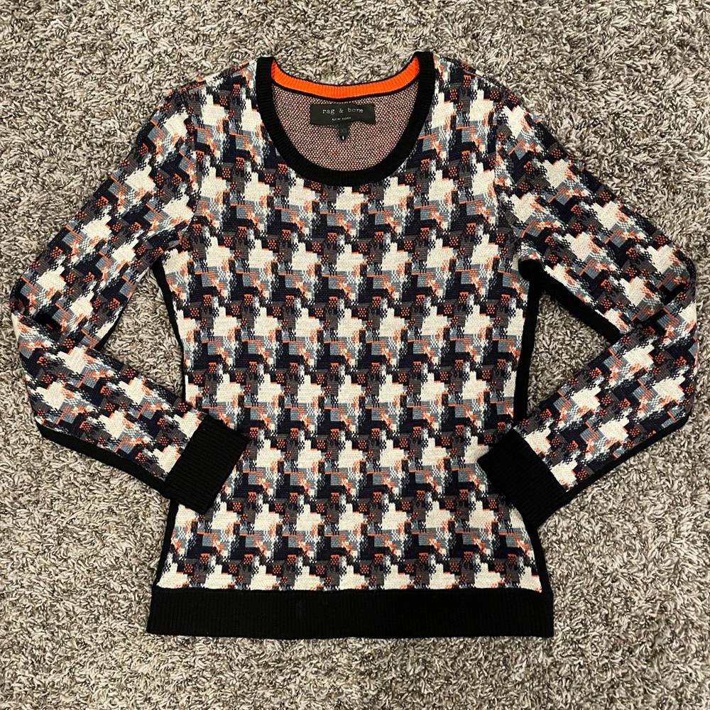 Rag and Bone 100% wool houndstooth sweater XS